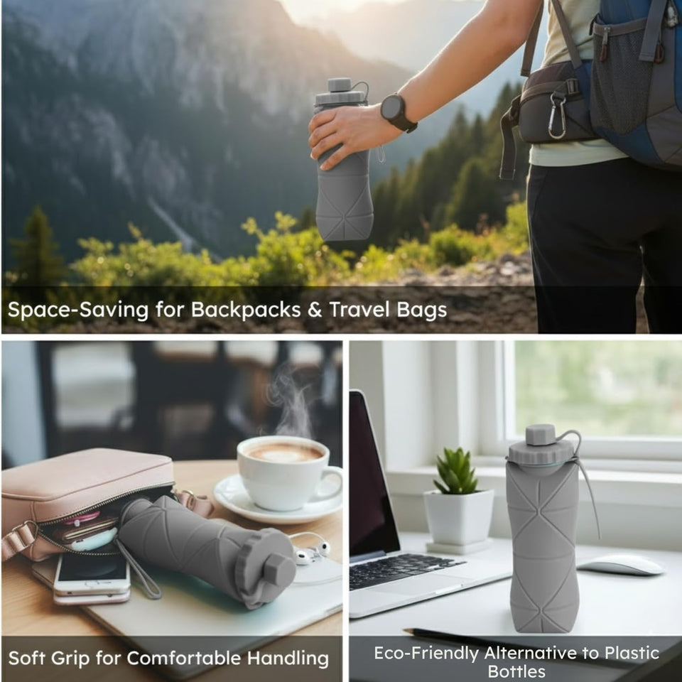 Large Capacity Silicone folding water bottle