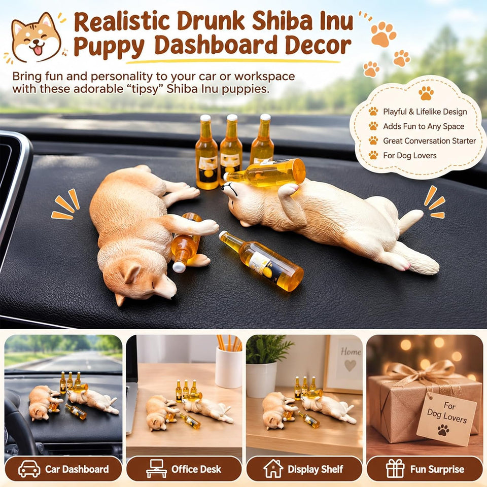 Realistic Drunken Puppy Car Ornament