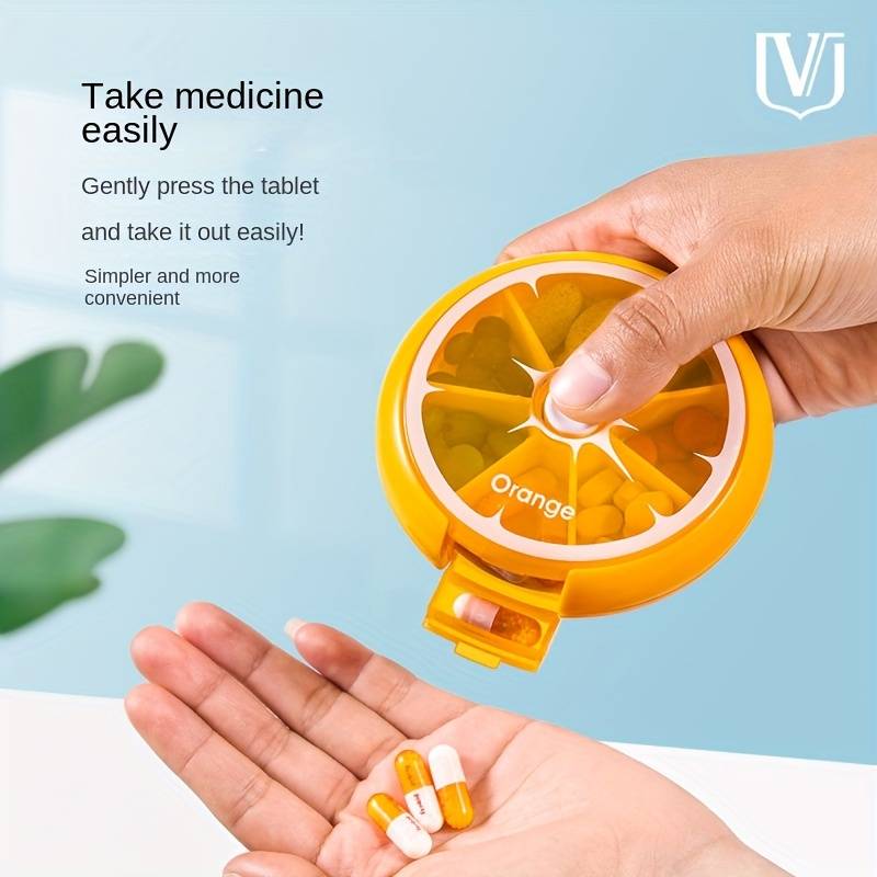 Portable Round Shape 7 Day Pill Box Dispenser