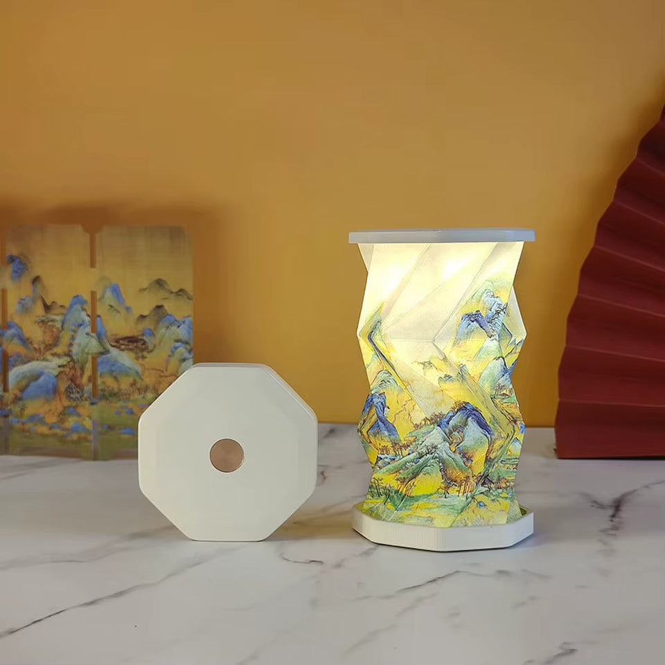 Paper Lantern Portable Rechargeable Dimmable Night Light Table Lamp