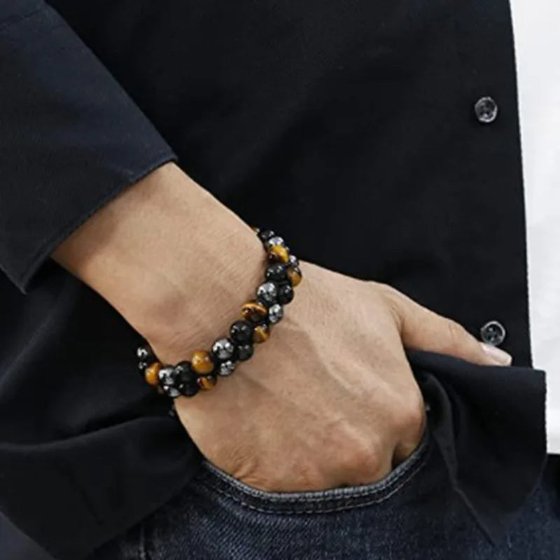 Triple Protection Bracelet-Genuine Tigers Eyes for men and women