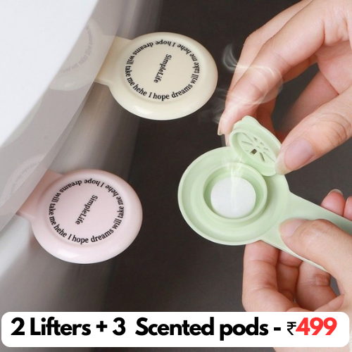 Fragranced Toilet Seat Lifter (2 Lifters + 3 Fragrance Pods)