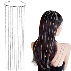 New Shiny Rhinestone Head Chain Luxury Flash Diamond Long Hairband