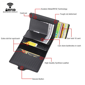 Engraving Wallet Rfid Carbon Fiber Credit Card Holder