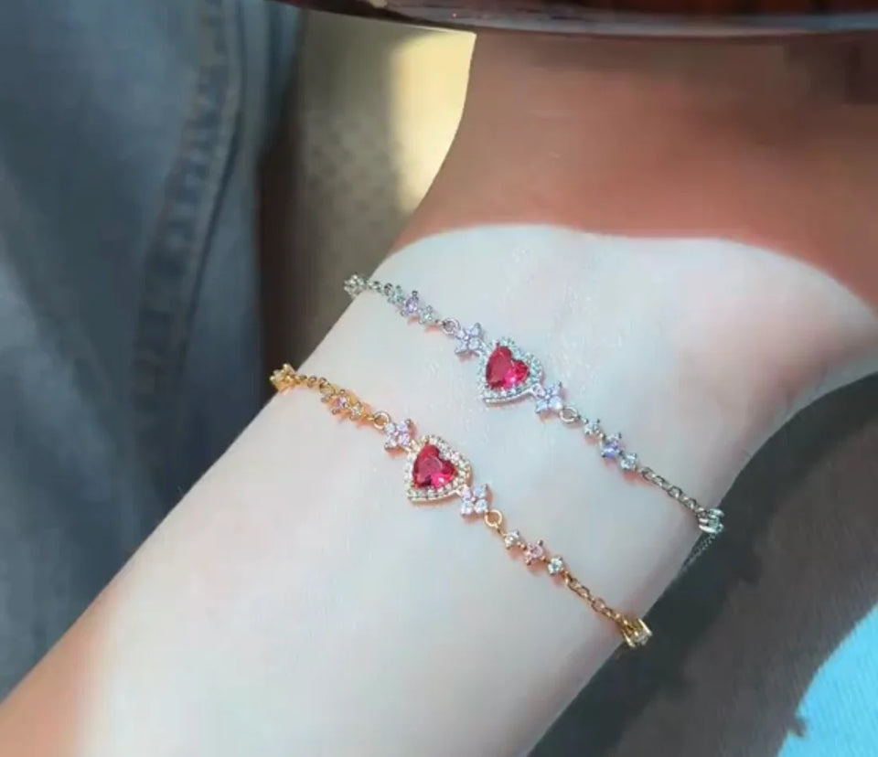 zirconia heart-shaped bracelet
