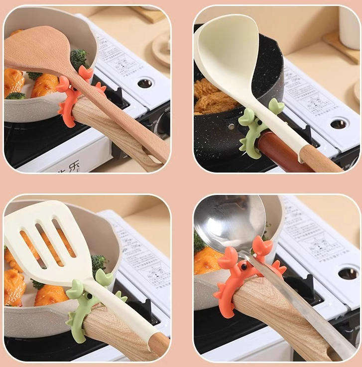 Reusable Silicone Pot Lid Rest Cooking Tool