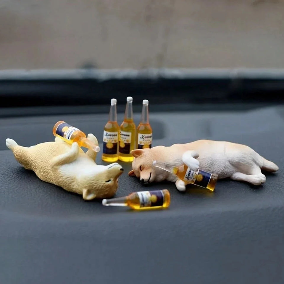 Realistic Drunken Puppy Car Ornament