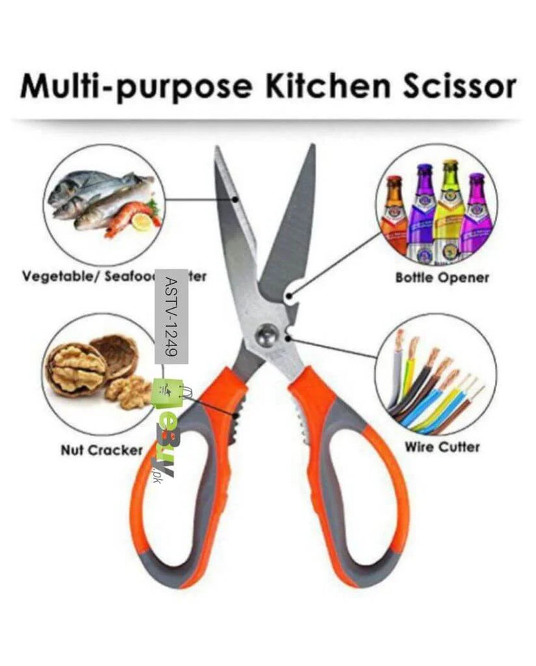 Multifunctional stainless steel household kitchen scissors