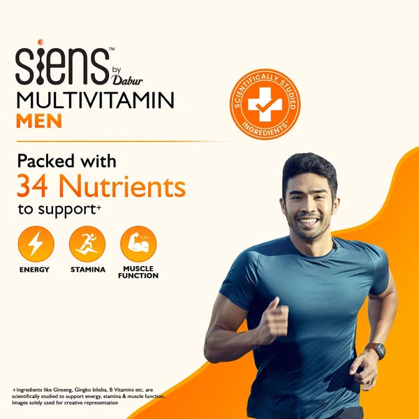 Siens By Blackowl Multivitamin for Men | 34 nutrients to Support Energy, Muscle Function & Stamina