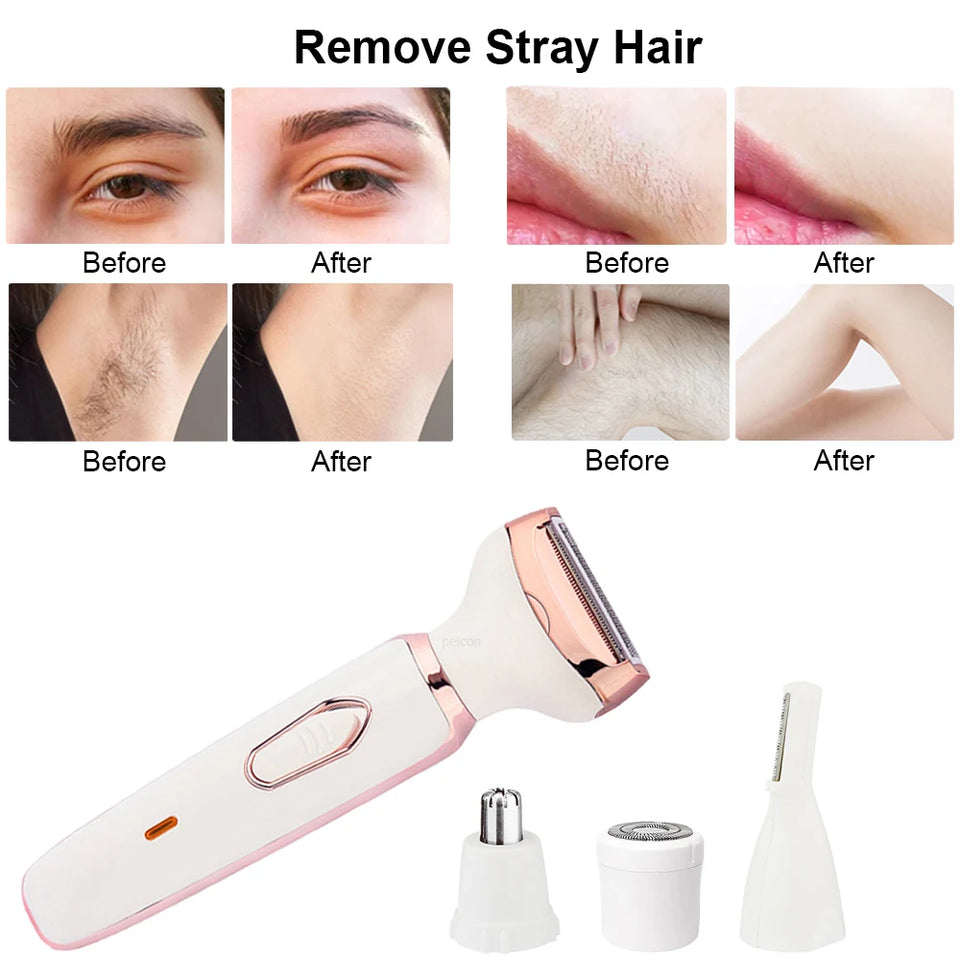 4 in 1 Lady Shaver Epilator Body Hair Trimmer