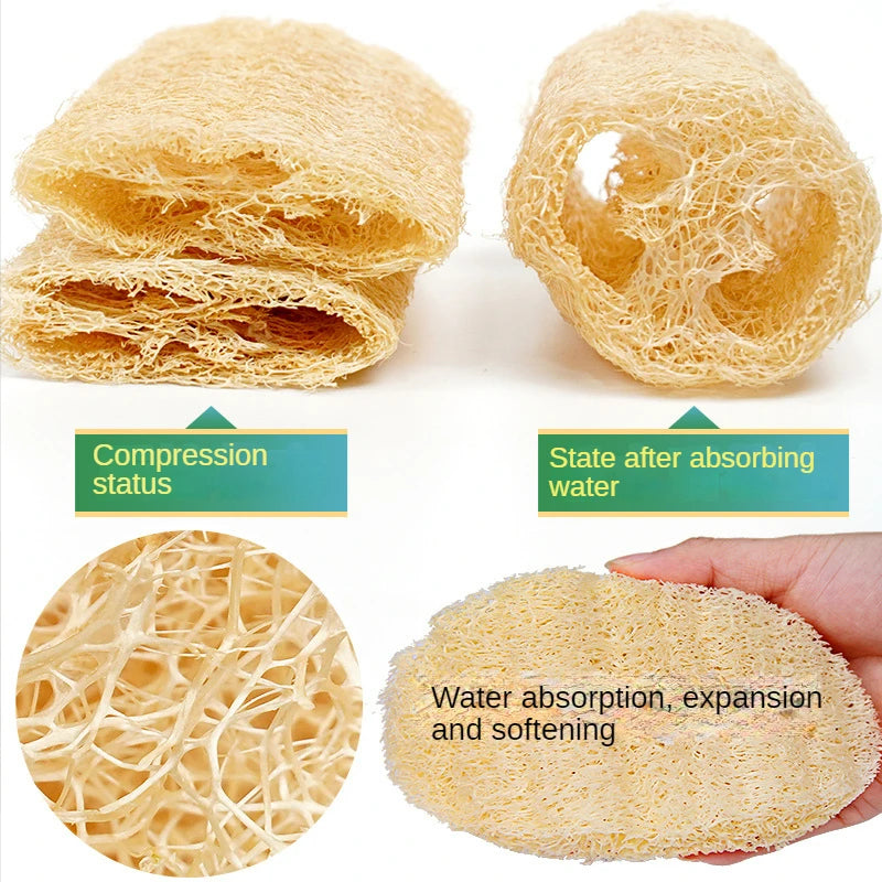 Homaxy Natural Loofah Non Stick Oil  Cleaning supper Absorbent Wash Brush