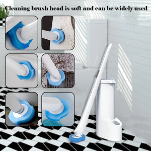 Disposable Toilet Brush Cleaner with Replaceable Heads
