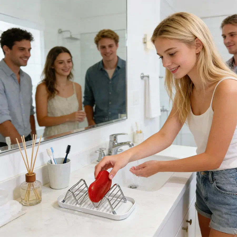 Multifunctional Stainless Steel Drainage Soap Tray