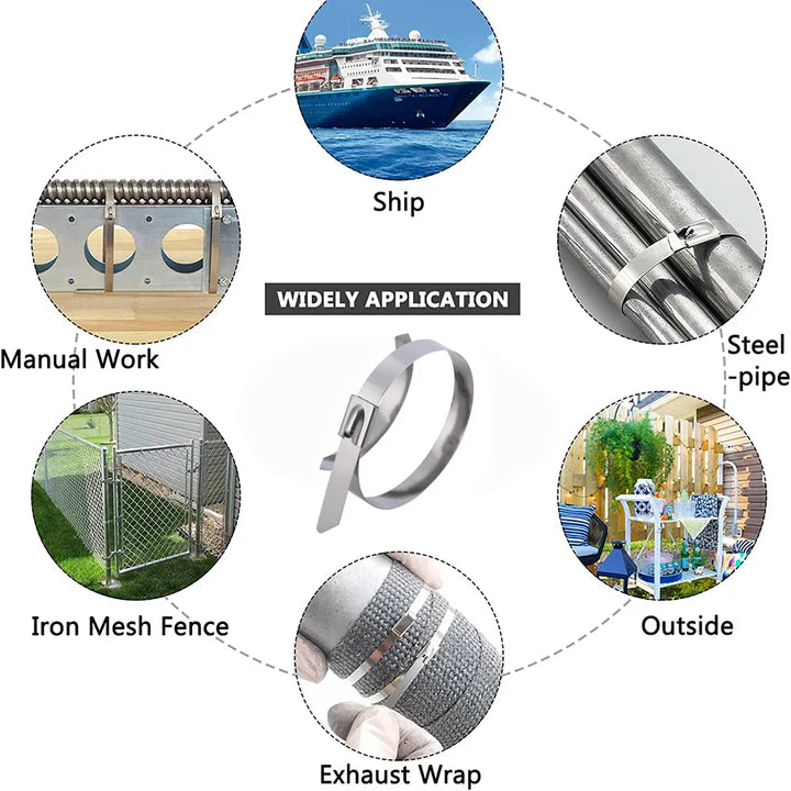 Reusable and Stainless Steel Cable Tie Buckle Strap