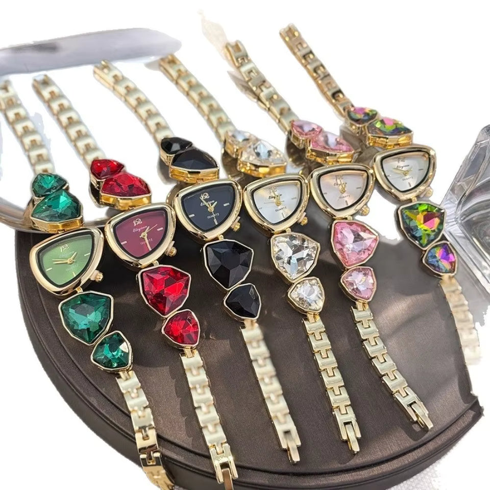Women's Luxury Colorful Rhinestone Chain Watch