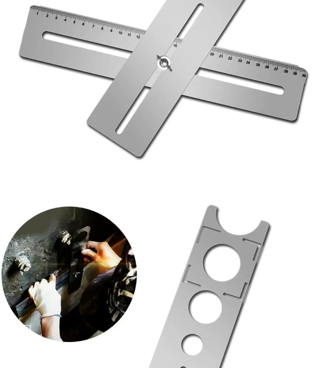 Adjustable Stainless Steel Hole Locator Ruler
