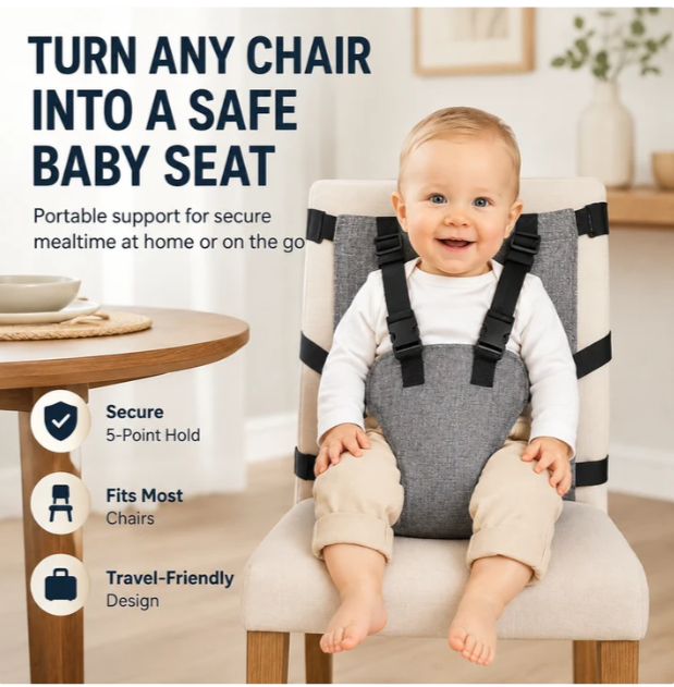 Portable Baby High Chair Safety Harness Strap