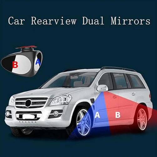 Dual View Blind Spot Mirror for Easier Parking & Wheel Visibility