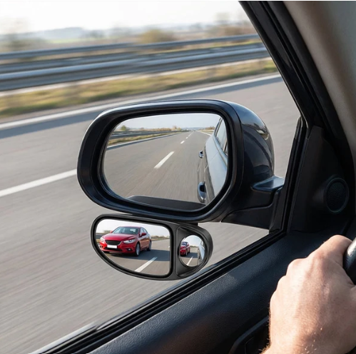 Dual View Blind Spot Mirror for Easier Parking & Wheel Visibility
