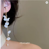 Long Dangling Flower Earrings for Women