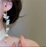 Long Dangling Flower Earrings for Women