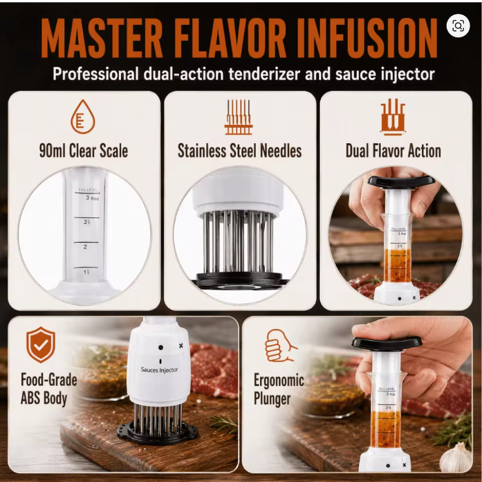 Stainless Steel souce Injector Tenderizer Tool