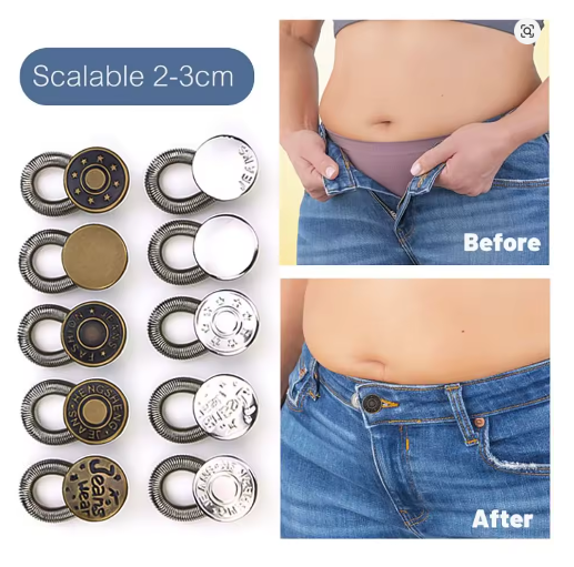 Elastic Spring Waistband Extender Button