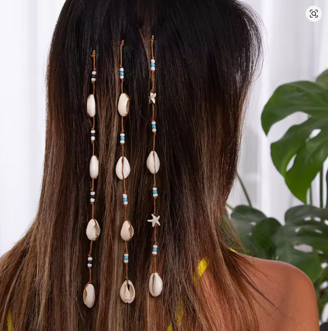 Festival Hair Extension Shell Bead Strands