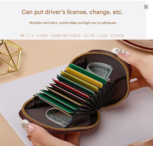 Multipurpose Leather Avocado Shape Card Coin Holder