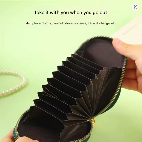 Multipurpose Leather Avocado Shape Card Coin Holder