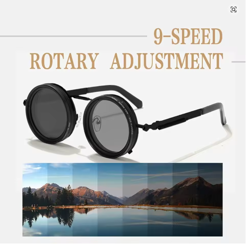 Adjustable Tint Polarized Round Sunglasses