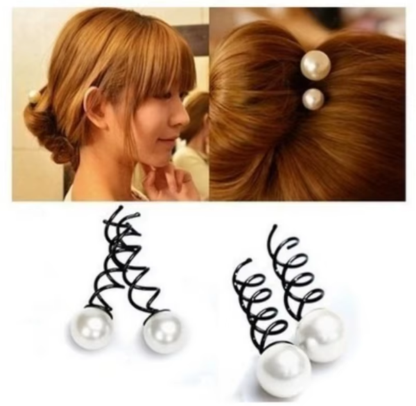 Pearl Spiral Spin Screw Bobby Pin Hair Clip