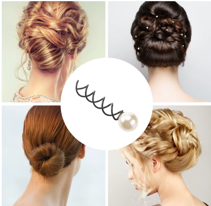 Pearl Spiral Spin Screw Bobby Pin Hair Clip