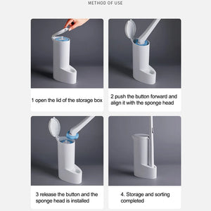 Disposable Toilet Brush Cleaner with Replaceable Heads