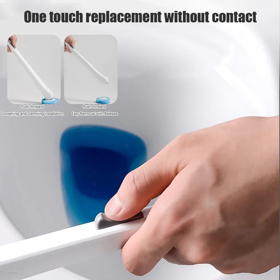 Disposable Toilet Brush Cleaner with Replaceable Heads