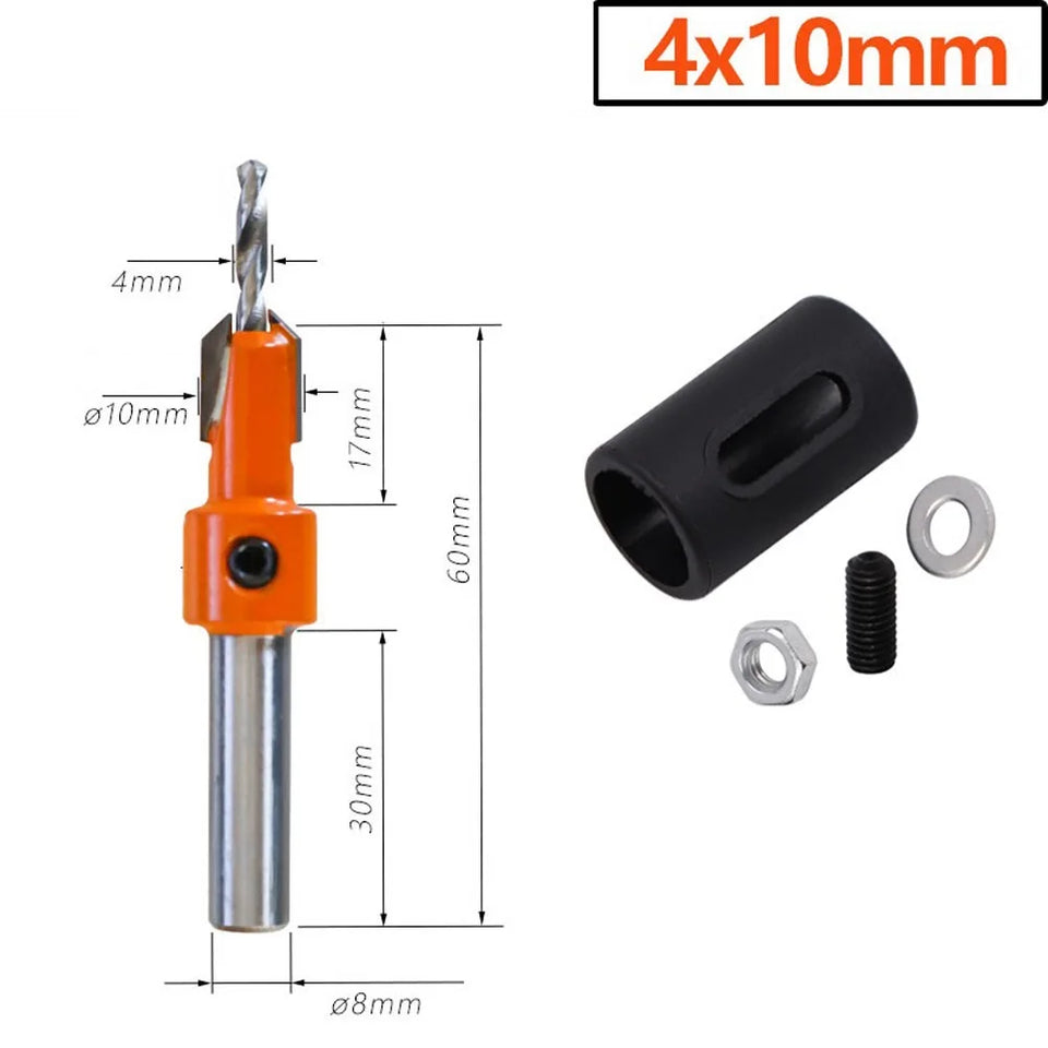 Power Tools Drill Bit 2.8X10 3X10 4X10 Steel With Power Drills 8mm Round Shank Alloy Steel Counterbore Countersinking