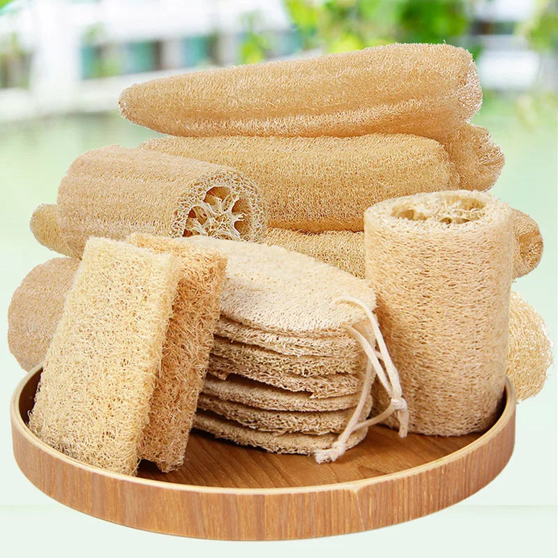 Homaxy Natural Loofah Non Stick Oil  Cleaning supper Absorbent Wash Brush