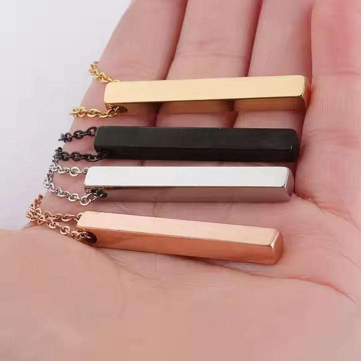 Plain Bar Pendant Necklace