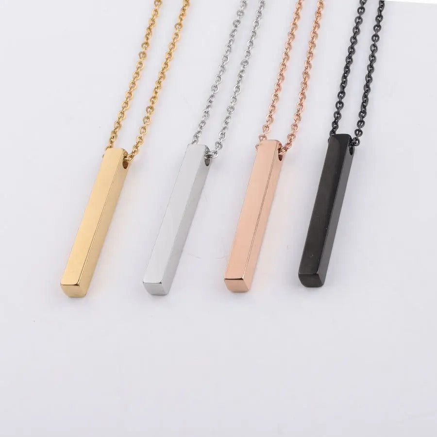 Plain Bar Pendant Necklace