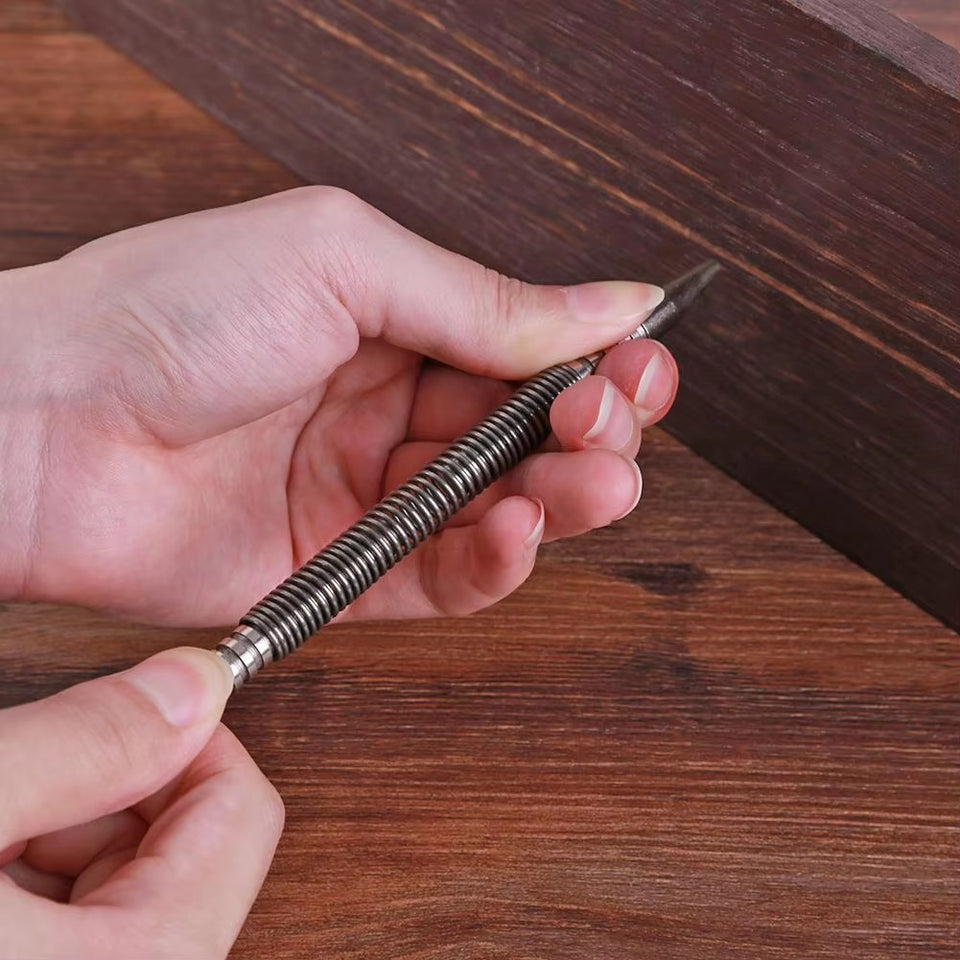 Spring tool hammerless nail set
