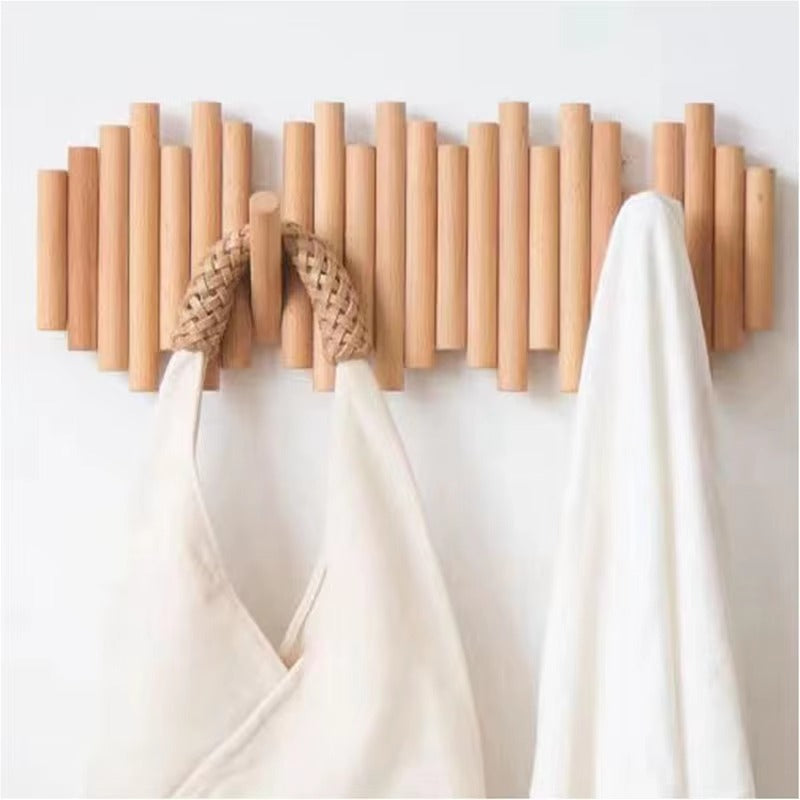 Coat Rack Wall Mount With Foldable Hooks