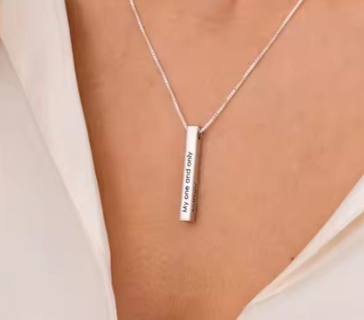 Plain Bar Pendant Necklace