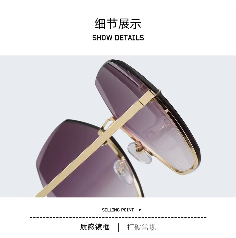 Trendy Design Big Frame Women Gradient Sunglasses