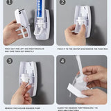 1 set of easy-to-use toothbrush holder with automatic toothpaste dispenser