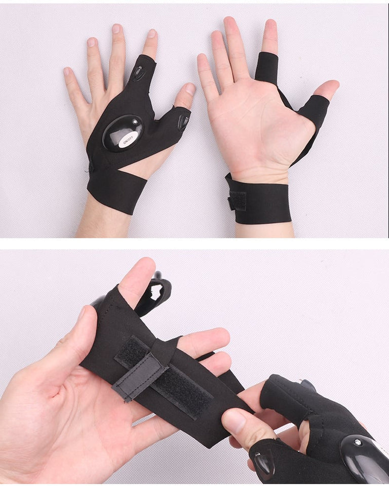 New Black Outdoor LED Flashing Gloves