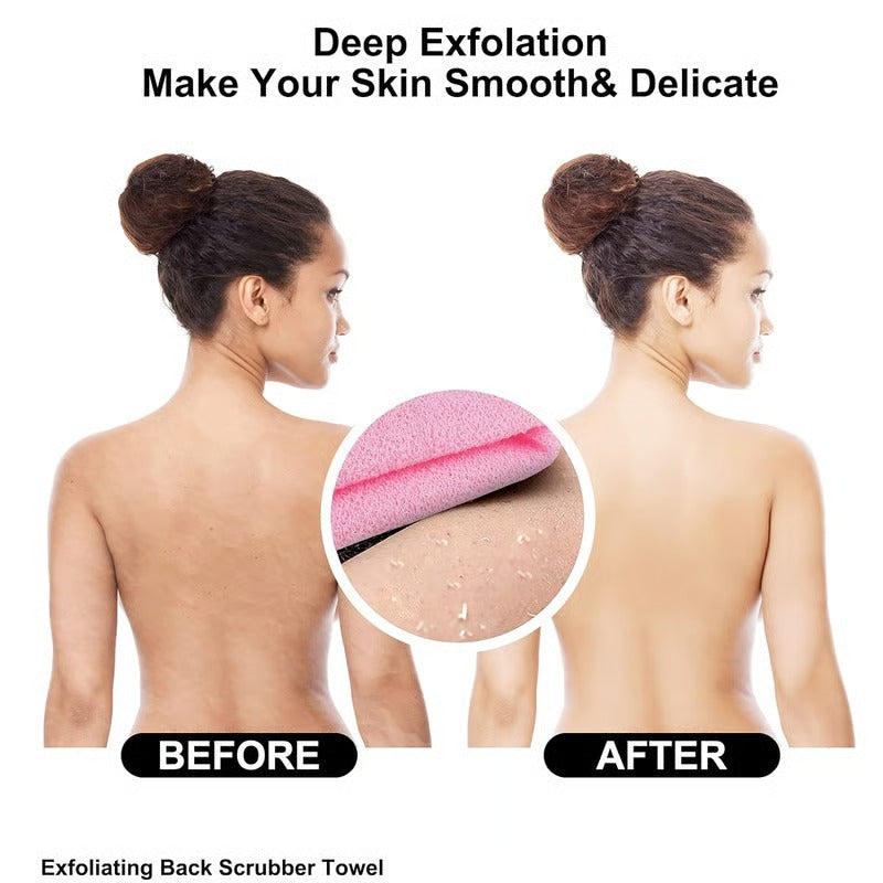 Extended Exfoliating Back Scrubber with Handles