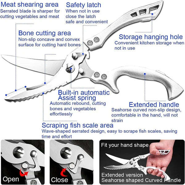 Heavy Duty Stainless Steel Bone-Cut Scissors