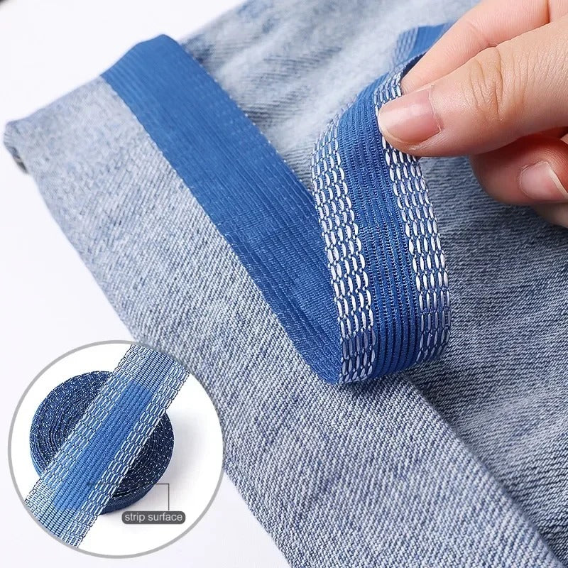 5M Self Adhesive Trousers Edge Jeans Clothes Length Shorten Repair Iron-On Hem Tape