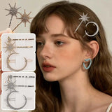 Rhinestone Star Moon Hair Clips Set
