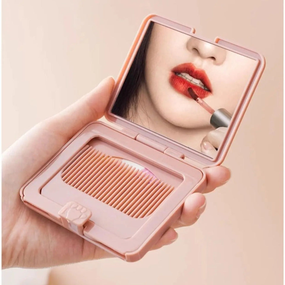 Cute Cartoon Small Outdoor Traveling Hairdressing Mirror Comb